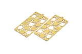 Brass Rectangle Charm, 4 Raw Brass Rectangle Charms With 1 Loop, Earrings, Pendants, Findings (50x24x0.60mm) A4932