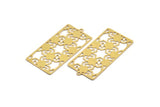 Brass Rectangle Charm, 4 Raw Brass Rectangle Charms With 1 Loop, Earrings, Pendants, Findings (50x24x0.60mm) A4932