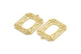 Brass Rectangle Charm, 8 Raw Brass Rectangle Charms With 1 Loop, Earrings, Pendants, Findings (28x21x0.60mm) A4898