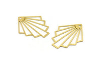Brass Diamond Charm, 12 Raw Brass Diamond Shaped Charms With 1 Loop, Pendant Findings (34x28x0.60mm) A4994
