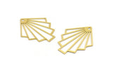 Brass Diamond Charm, 12 Raw Brass Diamond Shaped Charms With 1 Loop, Pendant Findings (34x28x0.60mm) A4994