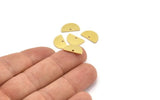 Semi Circle Charm, 24 Raw Brass Half Moon Charms With 1 Hole (13x8x0.80mm) A4986
