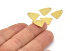 Brass Triangle Charm, 24 Raw Brass Triangle Shaped Charms With 1 Hole, Brass Stamping (14x11x0.80mm) A4987
