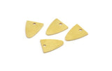 Brass Triangle Charm, 24 Raw Brass Triangle Shaped Charms With 1 Hole, Brass Stamping (14x11x0.80mm) A4988