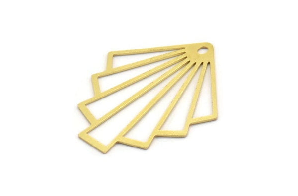 Brass Diamond Charm, 12 Raw Brass Diamond Shaped Charms With 1 Loop, Pendant Findings (34x28x0.60mm) A4994