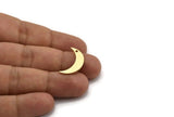 Brass Moon Charm, 12 Raw Brass Crescent Moon Charms With 1 Hole (21x6x1mm) A5303