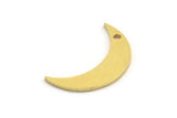 Brass Moon Charm, 12 Raw Brass Crescent Moon Charms With 1 Hole (21x6x1mm) A5303
