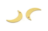 Brass Moon Charm, 12 Raw Brass Crescent Moon Charms With 1 Hole (21x6x1mm) A5303