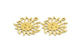 Brass Sun Charm, 12 Raw Brass Sun Charms With 1 Loop, Findings (19x18x0.60mm) A5308