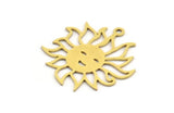 Brass Sun Charm, 8 Raw Brass Sun Charms With 1 Loop, Findings (25x24x0.60mm) A5309