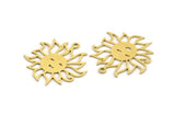 Brass Sun Charm, 8 Raw Brass Sun Charms With 1 Loop, Findings (25x24x0.60mm) A5309