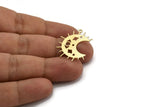 Brass Moon Charm, 8 Raw Brass Crescent Moon Charms With 1 Loop (28x13x0.60mm) A5316