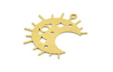 Brass Moon Charm, 8 Raw Brass Crescent Moon Charms With 1 Loop (28x13x0.60mm) A5316
