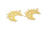 Brass Moon Charm, 8 Raw Brass Crescent Moon Charms With 1 Loop (28x13x0.60mm) A5316