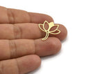 Brass Lotus Charm, 24 Raw Brass Lotus Shape Charms, Charm Pendants (24x22x0.60mm) A5329
