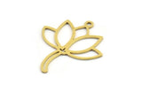 Brass Lotus Charm, 24 Raw Brass Lotus Shape Charms With 1 Loop, Charm Pendants (26x22x0.60mm) A5328