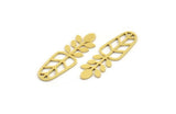 Brass Leaf Charm, 24 Raw Brass Leaf Shape Charms, Charm Pendants (26x8x0.60mm) A5321