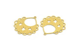 Brass Drop Charm, 6 Raw Brass Drop Charms With 1 Loop, Earrings, Findings (32x28x0.60mm) A5314