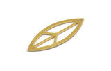 Brass Marquise Charm, 12 Raw Brass Oval Peace Symbols Shaped Charms With 1 Hole (39x15x0.80mm) A5000