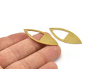 Brass Marquise Charm, 12 Raw Brass Oval Shaped Charms With 1 Hole (39x15x0.80mm) A5001