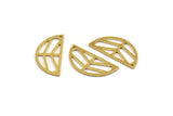 Semi Circle Charm, 12 Raw Brass Half Moon Charms With 1 Hole (28x13x1mm) A4850