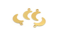 Gold Moon Charm, 24 Gold Plated Brass Moon Charms,findings (14x6mm) Brs 785 A0303