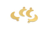 Gold Moon Charm, 24 Gold Plated Brass Moon Charms,findings (14x6mm) Brs 785 A0303