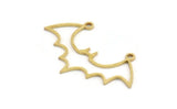Brass Bat Charm, 24 Raw Brass Bat Charms With 2 Loops, Brass Connectors, Earring Findings (20x36x0.80mm) A5351