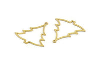 Brass Tree Charm, 24 Raw Brass Tree Charms With 1 Loop, Pendant, Findings (30x28x0.80mm) A5352