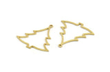 Brass Tree Charm, 24 Raw Brass Tree Charms With 1 Loop, Pendant, Findings (30x28x0.80mm) A5352