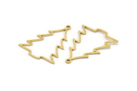 Brass Tree Charm, 24 Raw Brass Tree Charms With 1 Loop, Pendant, Findings (30x23x0.80mm) A5354