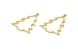 Brass Tree Charm, 24 Raw Brass Tree Charms With 1 Loop, Pendant, Findings (30x23x0.80mm) A5354