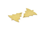 Brass Tree Charm, 8 Raw Brass Tree Charms With 1 Hole, Pendant, Findings (24x23x0.80mm) A5365