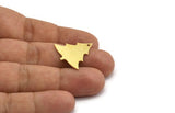 Brass Tree Charm, 8 Raw Brass Tree Charms With 1 Hole, Pendant, Findings (24x23x0.80mm) A5365