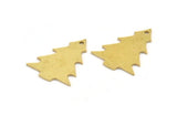 Brass Tree Charm, 8 Raw Brass Tree Charms With 1 Hole, Pendant, Findings (25x19x0.80mm) A5366