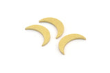 Brass Moon Blank, 50 Raw Brass Tiny Crescent Moon Shaped Blanks, Findings (13x3x1mm) A4963
