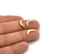 Brass Moon Blank, 50 Raw Brass Tiny Crescent Moon Shaped Blanks, Findings (13x3x1mm) A4963