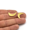 Brass Moon Blank, 12 Raw Brass Crescent Moon Shaped Blanks, Findings (21x6x0.60mm) A4975
