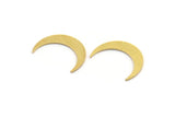 Brass Moon Blank, 50 Raw Brass Tiny Crescent Moon Shaped Blanks, Findings (16x3.5x0.60mm) A4980