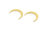 Brass Moon Blank, 24 Raw Brass Crescent Moon Shaped Blanks, Findings (18.5x3x0.60mm) A4972