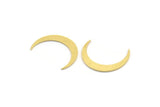 Brass Moon Blank, 24 Raw Brass Crescent Moon Shaped Blanks, Findings (18.5x3x0.60mm) A4972