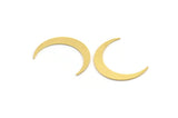 Brass Moon Blank, 24 Raw Brass Crescent Moon Shaped Blanks, Findings (23.5x4x0.60mm) A4979