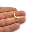 Brass Moon Blank, 24 Raw Brass Crescent Moon Shaped Blanks, Findings (23.5x4x0.60mm) A4979