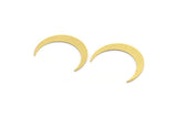 Brass Moon Blank, 24 Raw Brass Crescent Moon Shaped Blanks, Findings (23.5x4x0.60mm) A4979