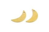 Brass Moon Charm, 24 Raw Brass Crescent Moon Charms With 1 Hole (16x5x0.60mm) A4965