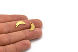 Brass Moon Charm, 24 Raw Brass Crescent Moon Charms With 1 Hole (16x5x0.60mm) A4965