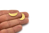 Brass Moon Charm, 12 Raw Brass Crescent Moon Charms With 1 Hole (23.5x7.5x0.60mm) A4966