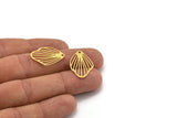 Brass Leaf Charm, 12 Raw Brass Leaf Charms With 1 Hole, Charm Pendants (24x16x0.60mm) A5049