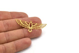 Brass Eagle Charm, 6 Raw Brass Eagle Shaped Charms With 1 Loop, Bird Charms, Findings (22x48x0.60mm) A5011