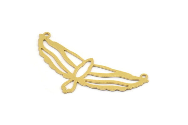 Brass Eagle Charm, 8 Raw Brass Eagle Shaped Charms With 2 Loops, Bird Charms, Necklace Charms, Connector Charms (22x48x0.60mm) A5020